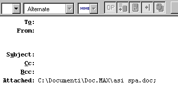 In spedizione gli attachments si posizionano nella testata del messaggio