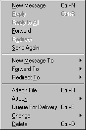 Il men&ugrave; Messagge