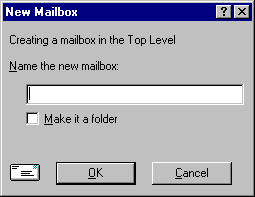 La finestra per creare una nuova mailbox
